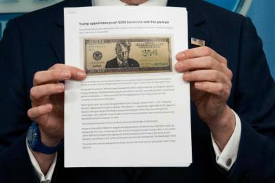Her er 250-dollars-seddelen med Donald Trumps ansikt