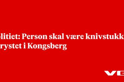 Politiet: Person skal være knivstukket i brystet i Kongsberg