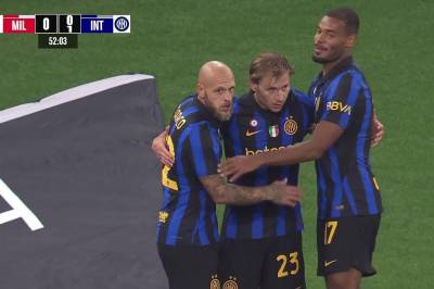 Federico Dimarco med mål mot AC Milan