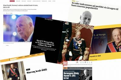 Slik reagerer verden på kong Haralds død